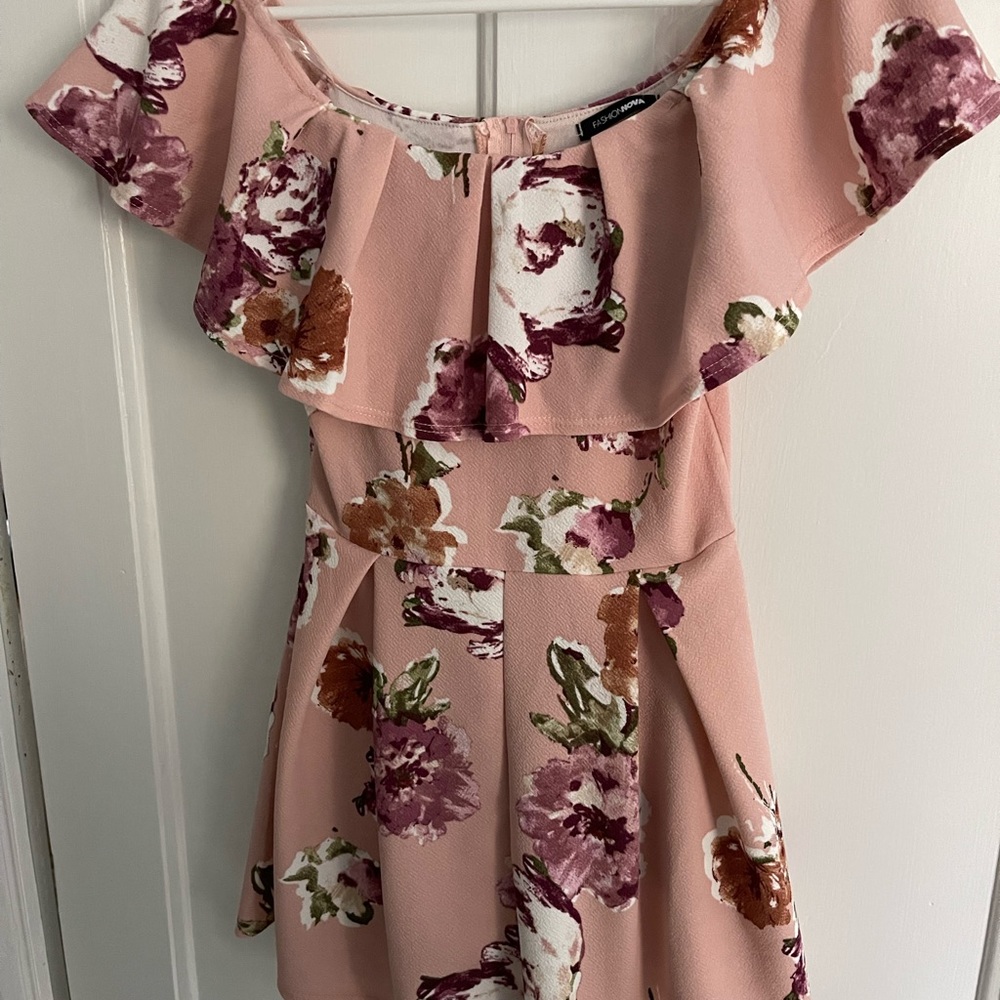 Fashion Nova Pink Floral Romper